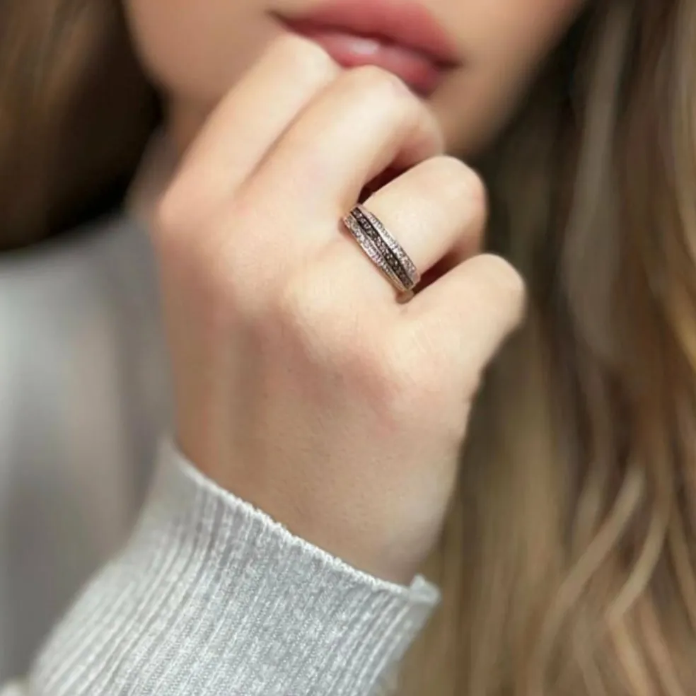Bague or jaune diamants