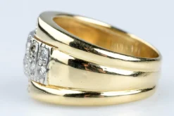Bague or jaune diamants