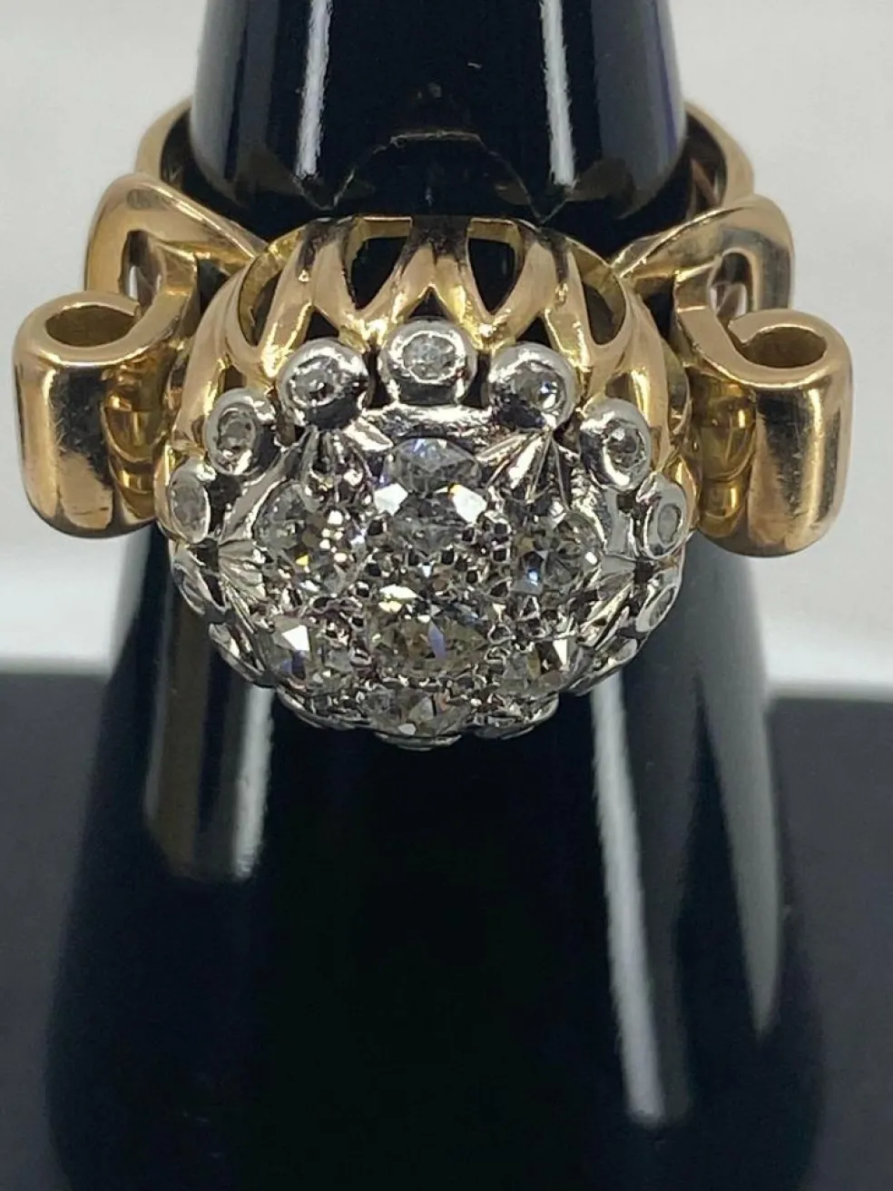 Bague or jaune,, diamants