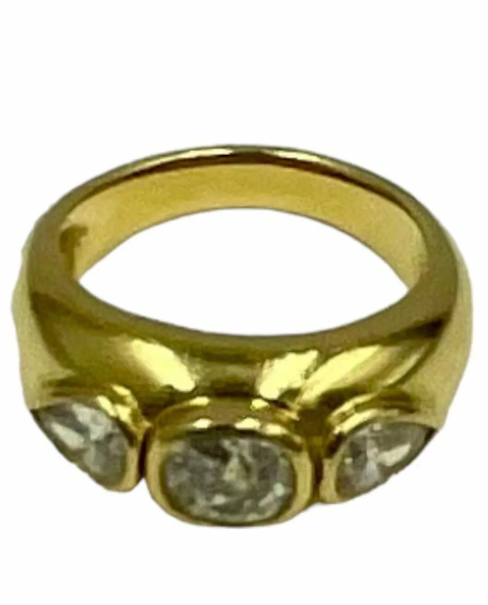Bague or jaune diamants