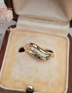 Bague or jaune, diamants