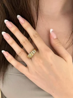 Bague or jaune diamants