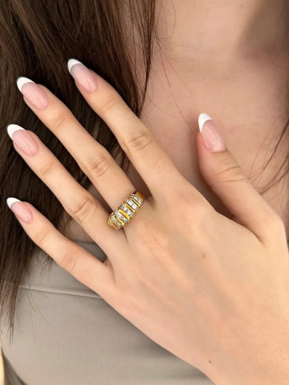 Bague or jaune diamants