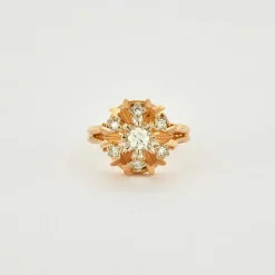 Bague or jaune diamants