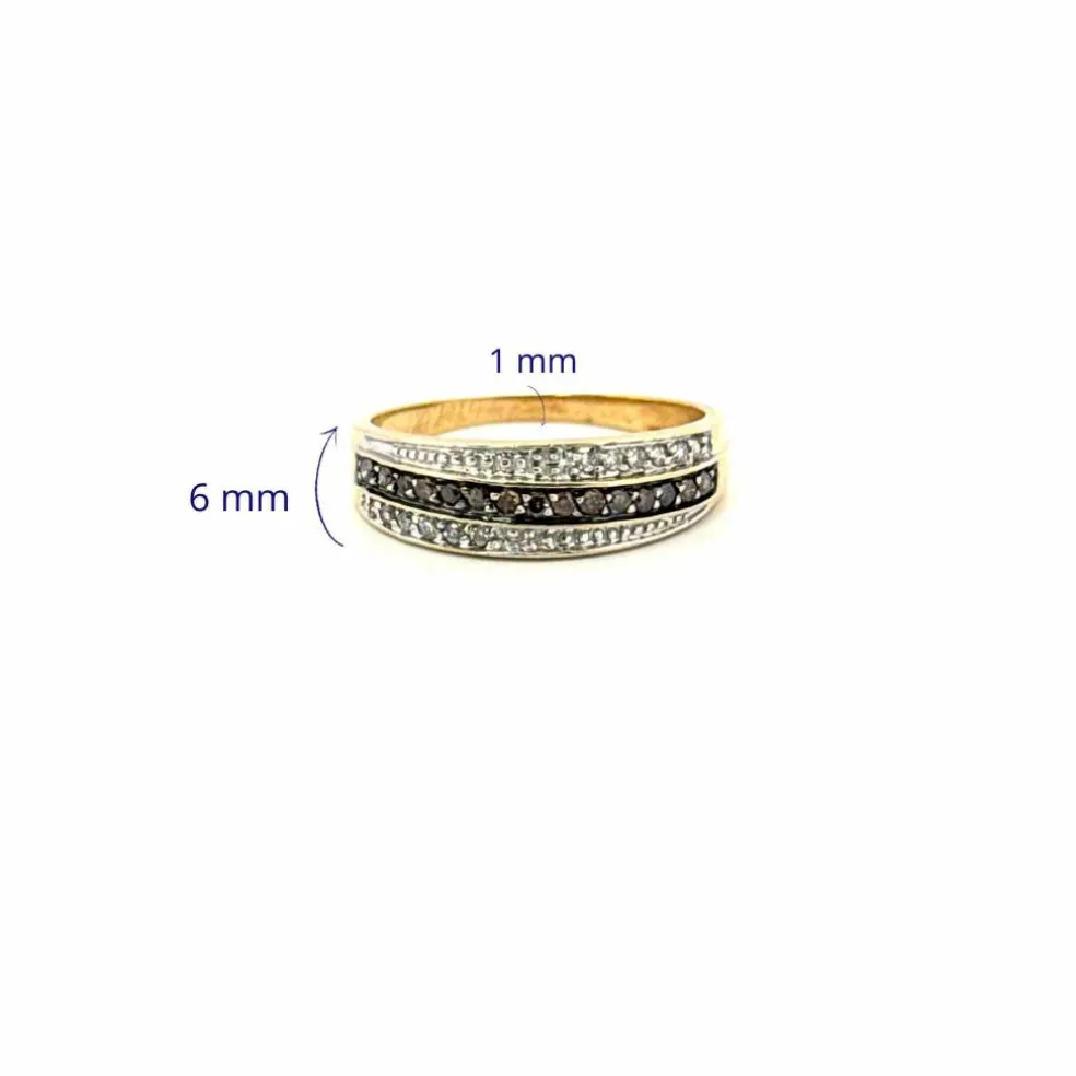 Bague or jaune diamants