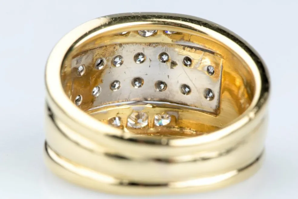 Bague or jaune diamants