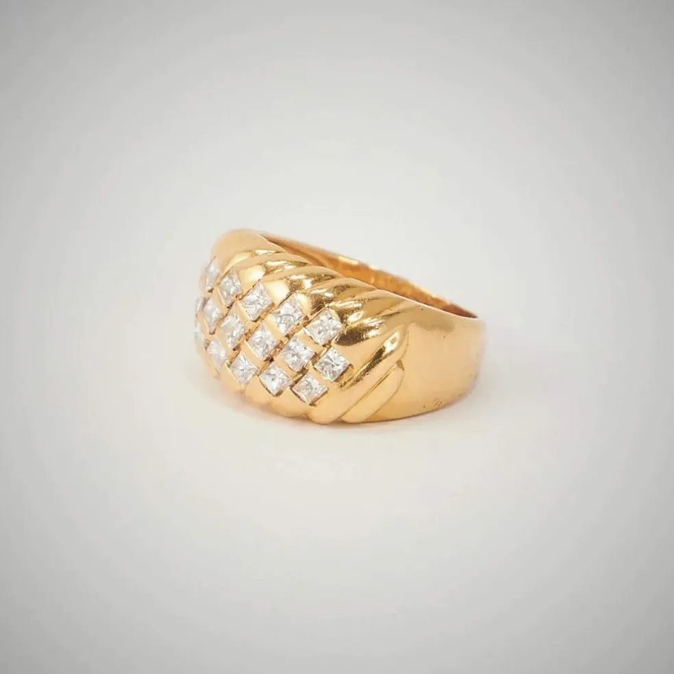 Bague Or Jaune Diamants
