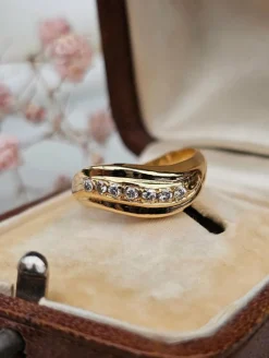 Bague or jaune, diamants