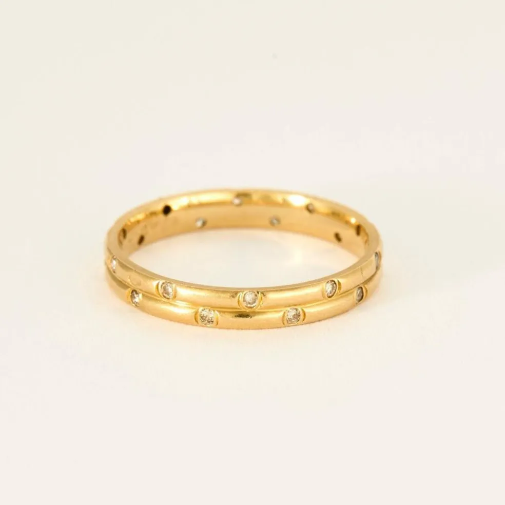 Bague or jaune diamants