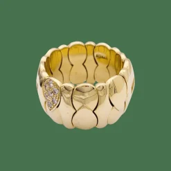 Bague or jaune, diamants.