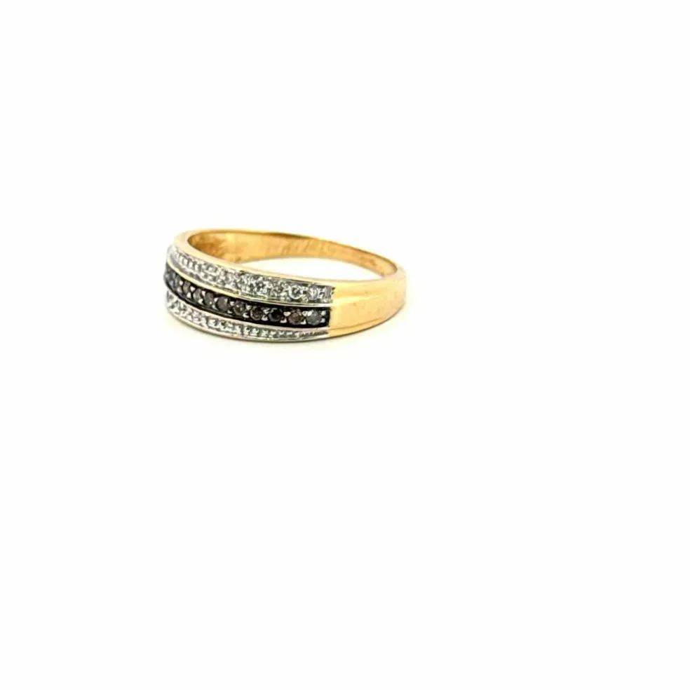 Bague or jaune diamants