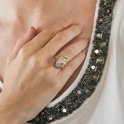 Bague or jaune diamants