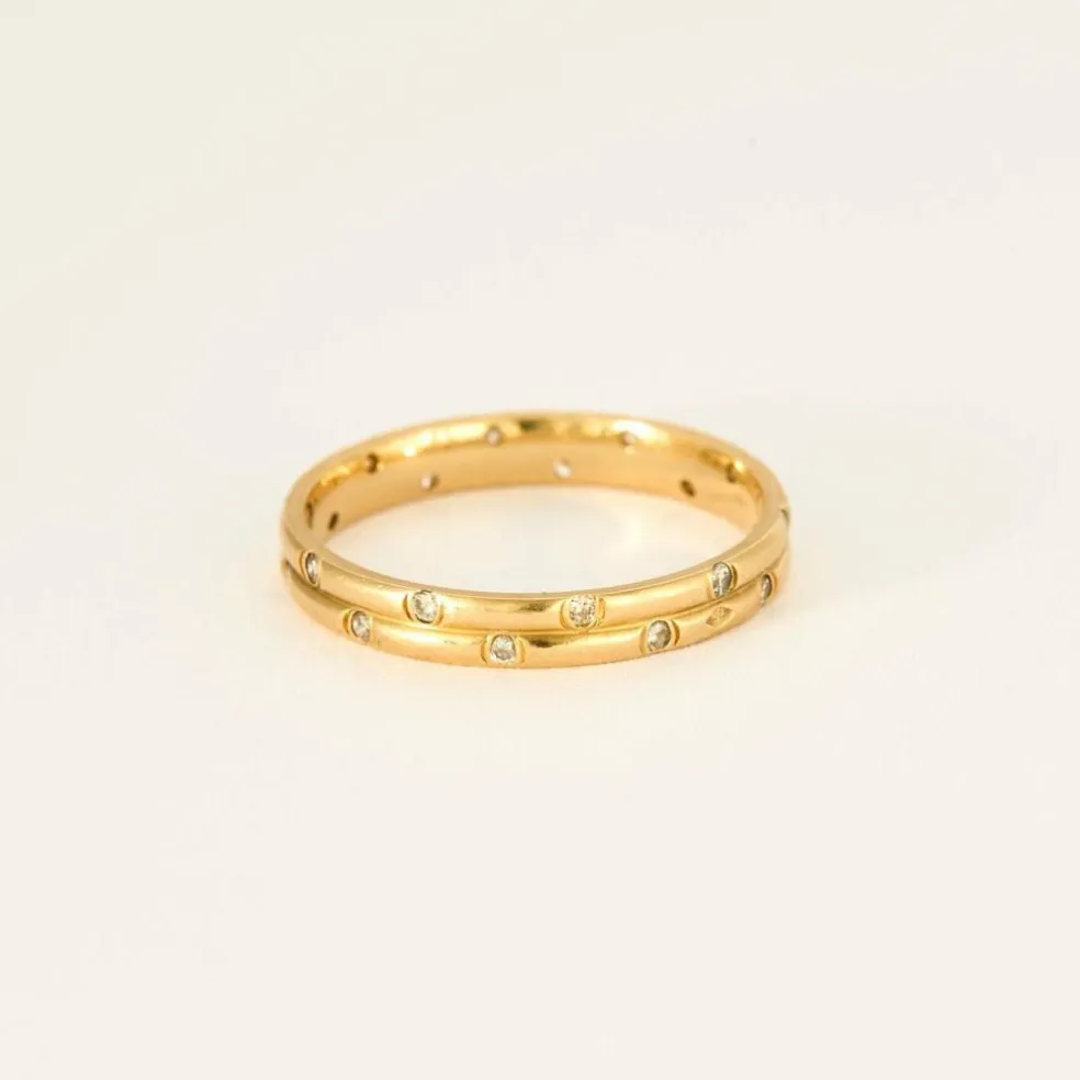 Bague or jaune diamants