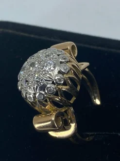 Bague or jaune,, diamants