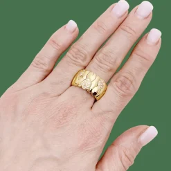 Bague or jaune, diamants.