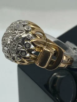 Bague or jaune,, diamants