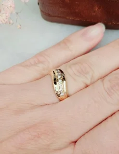 Bague or jaune, diamants