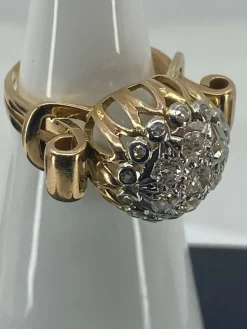 Bague or jaune,, diamants