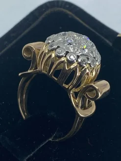 Bague or jaune,, diamants