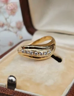 Bague or jaune, diamants
