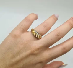 Bague or jaune diamants