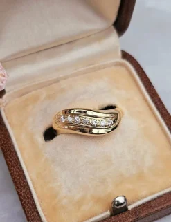 Bague or jaune, diamants