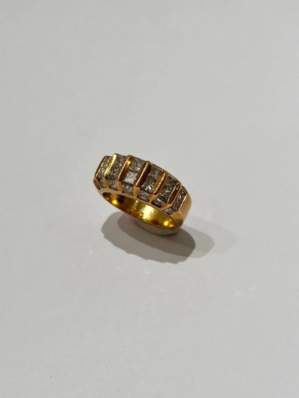 Bague or jaune diamants