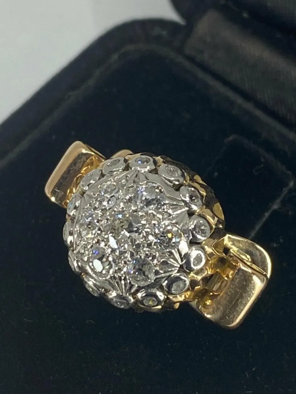 Bague or jaune,, diamants