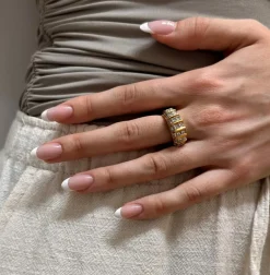 Bague or jaune diamants