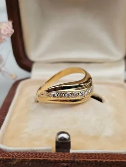 Bague or jaune, diamants