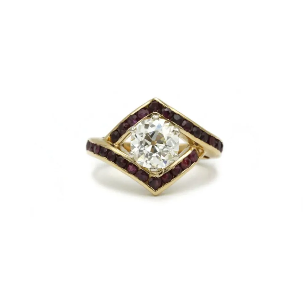 Bague Or jaune Diamants & Rubis