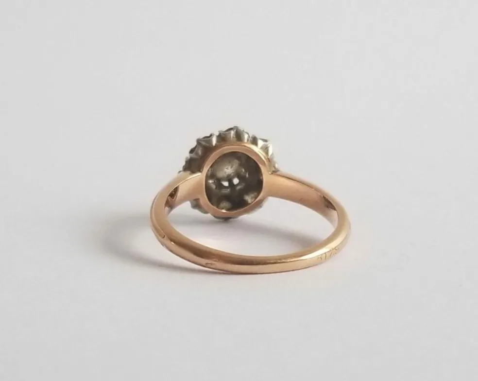 Bague or jaune diamants anciens
