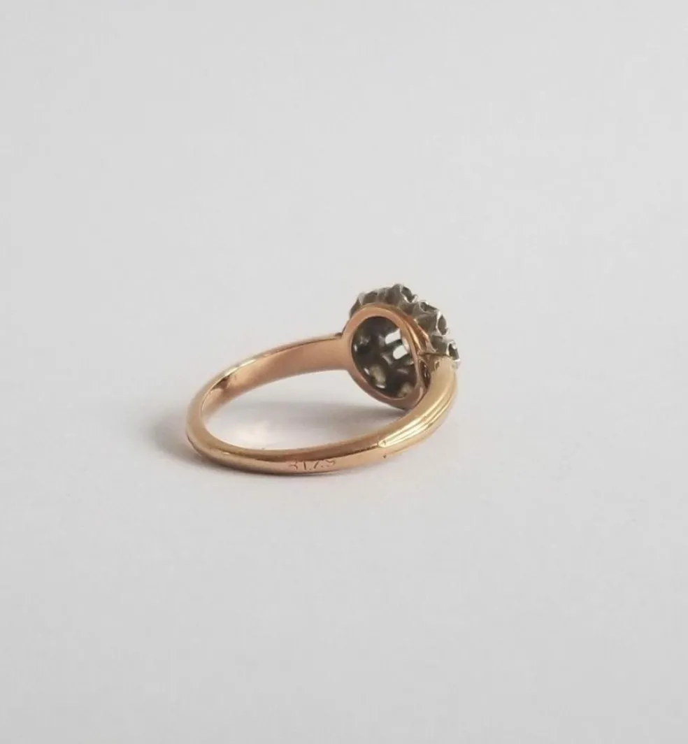 Bague or jaune diamants anciens