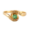 Bague or jaune Diamants et Émeraude