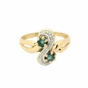 Bague or jaune diamants et émeraudes