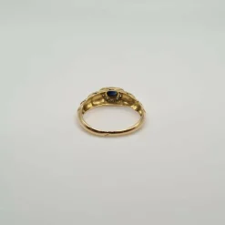 Bague or jaune, diamants et saphir