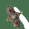 Bague or jaune diamants roses et diamants blancs