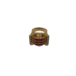Bague Or jaune Diamants Rubis