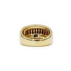 Bague or jaune diamants rubis