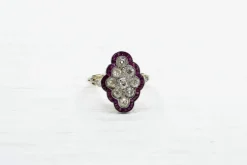 Bague Or jaune Diamants Rubis