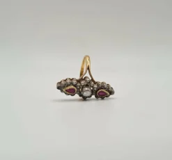 Bague or jaune diamants roses et diamants blancs