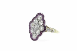 Bague Or jaune Diamants Rubis