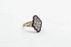 Bague Or jaune Diamants Rubis