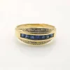 Bague or jaune, diamants, saphirs