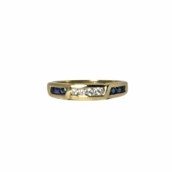 Bague Or jaune Diamants Saphirs