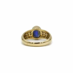 Bague or jaune diamants saphir
