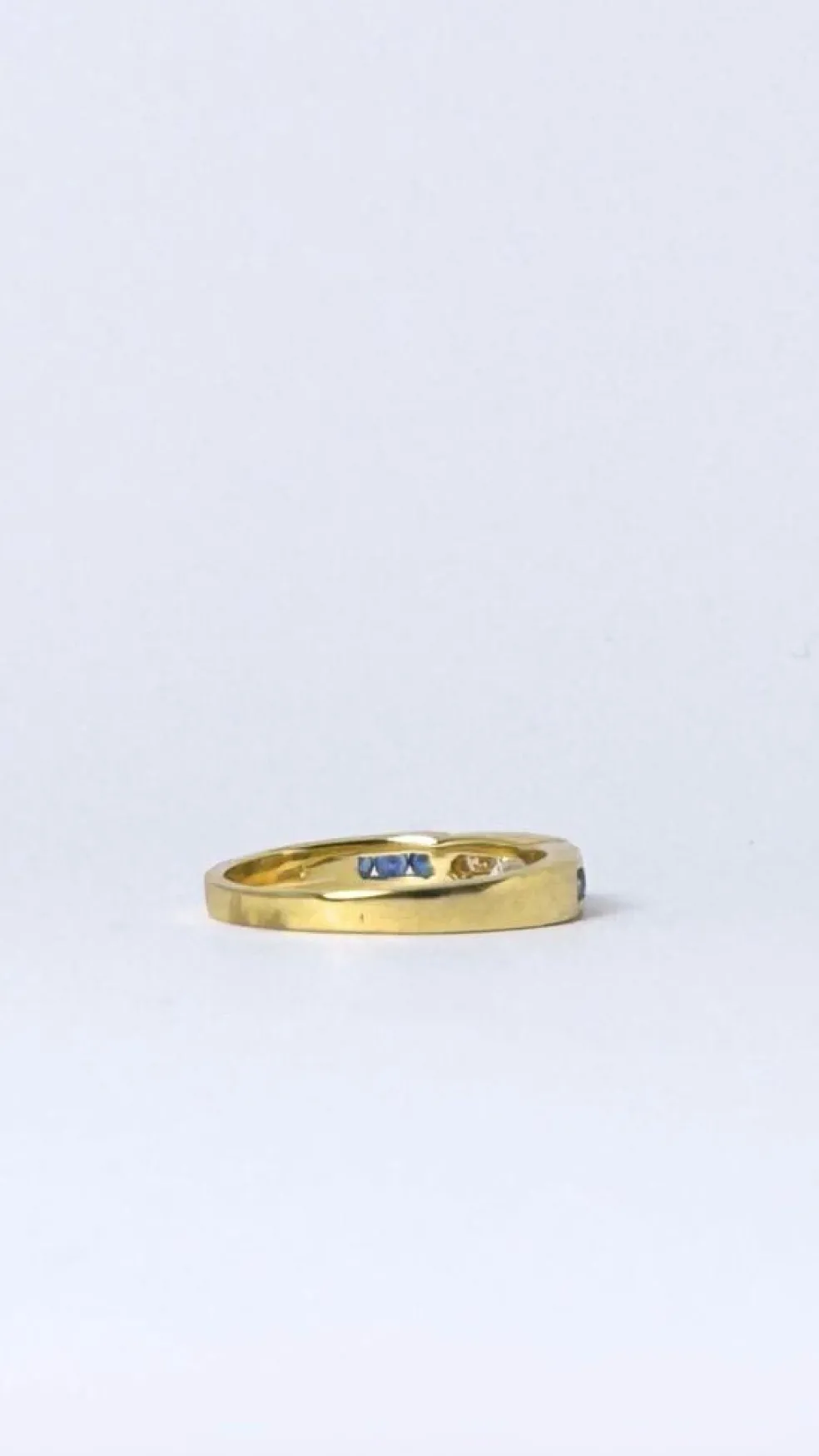 Bague Or jaune Diamants Saphirs