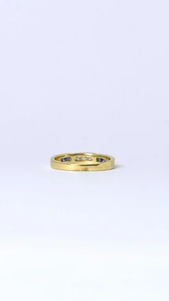 Bague Or jaune Diamants Saphirs