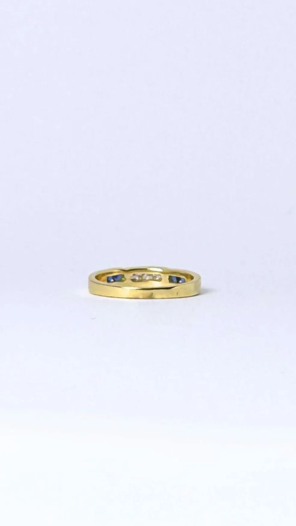 Bague Or jaune Diamants Saphirs