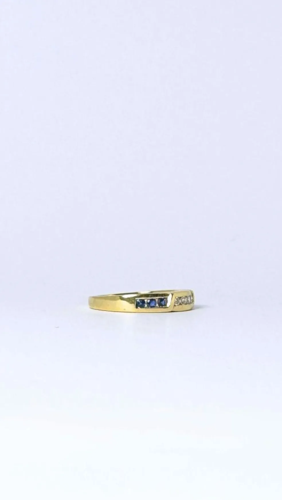 Bague Or jaune Diamants Saphirs